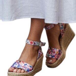 Kelly & Katie Colorful Floral Wedges